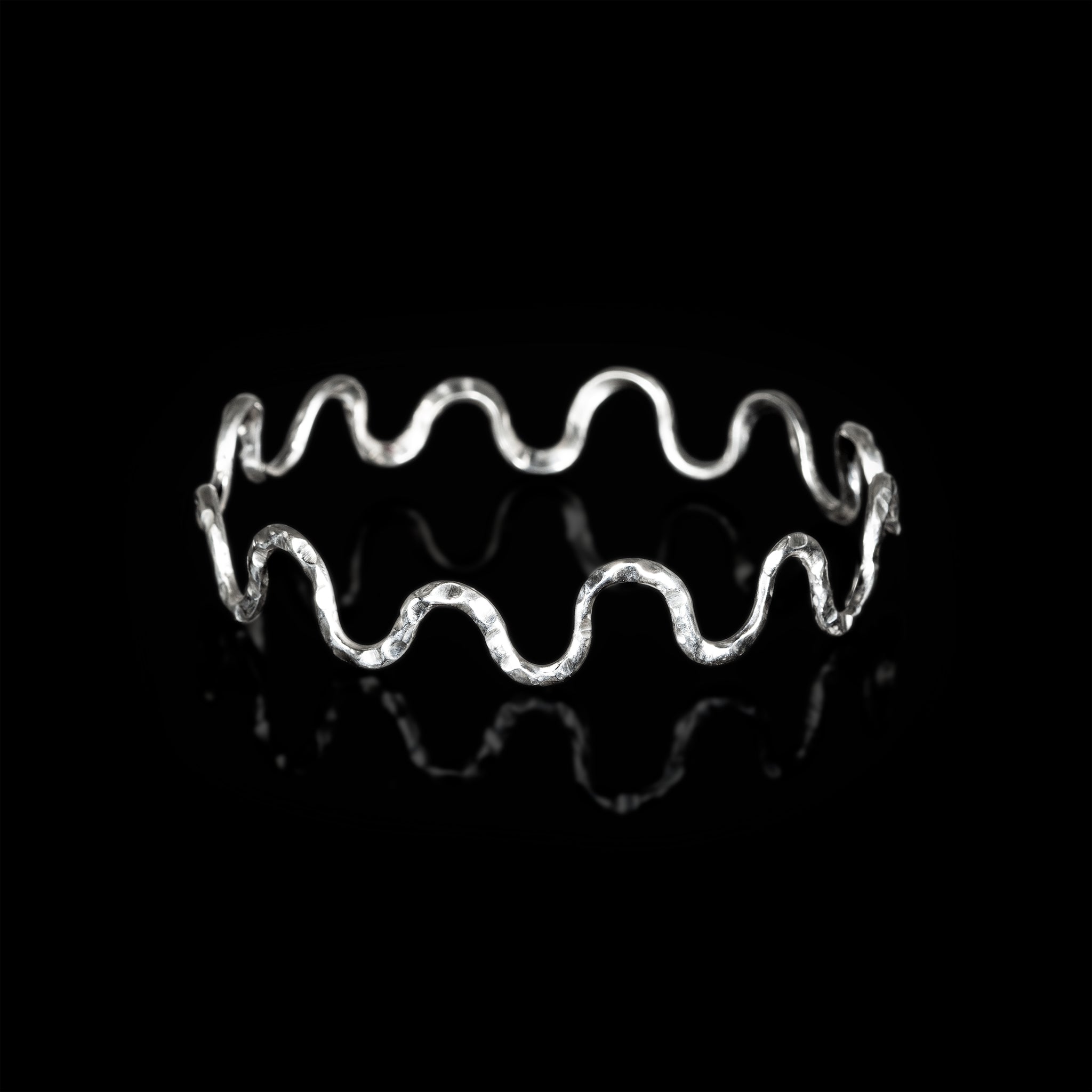 Silver Ripple bangle by Rouaida.