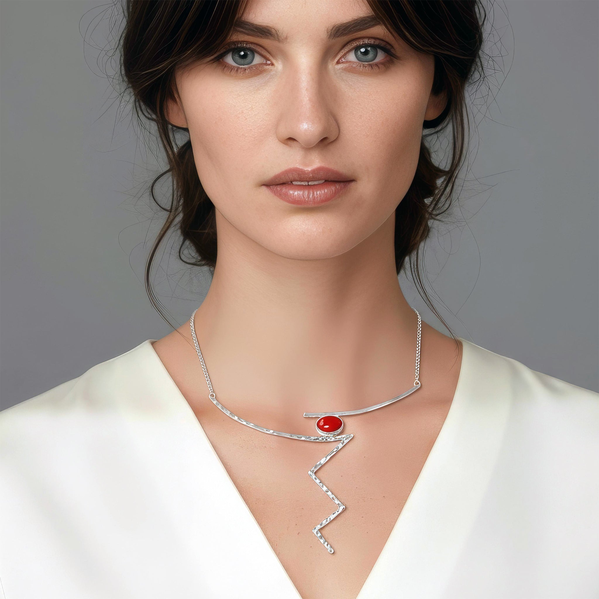 An illustration of how our Adonis necklace looks when worn.