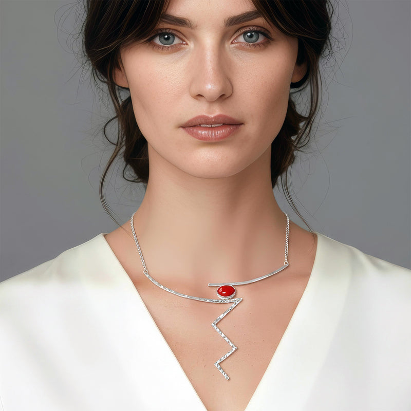 An illustration of how our Adonis necklace looks when worn.