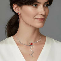 An illustration of how our Adonis necklace and earrings  look when worn.