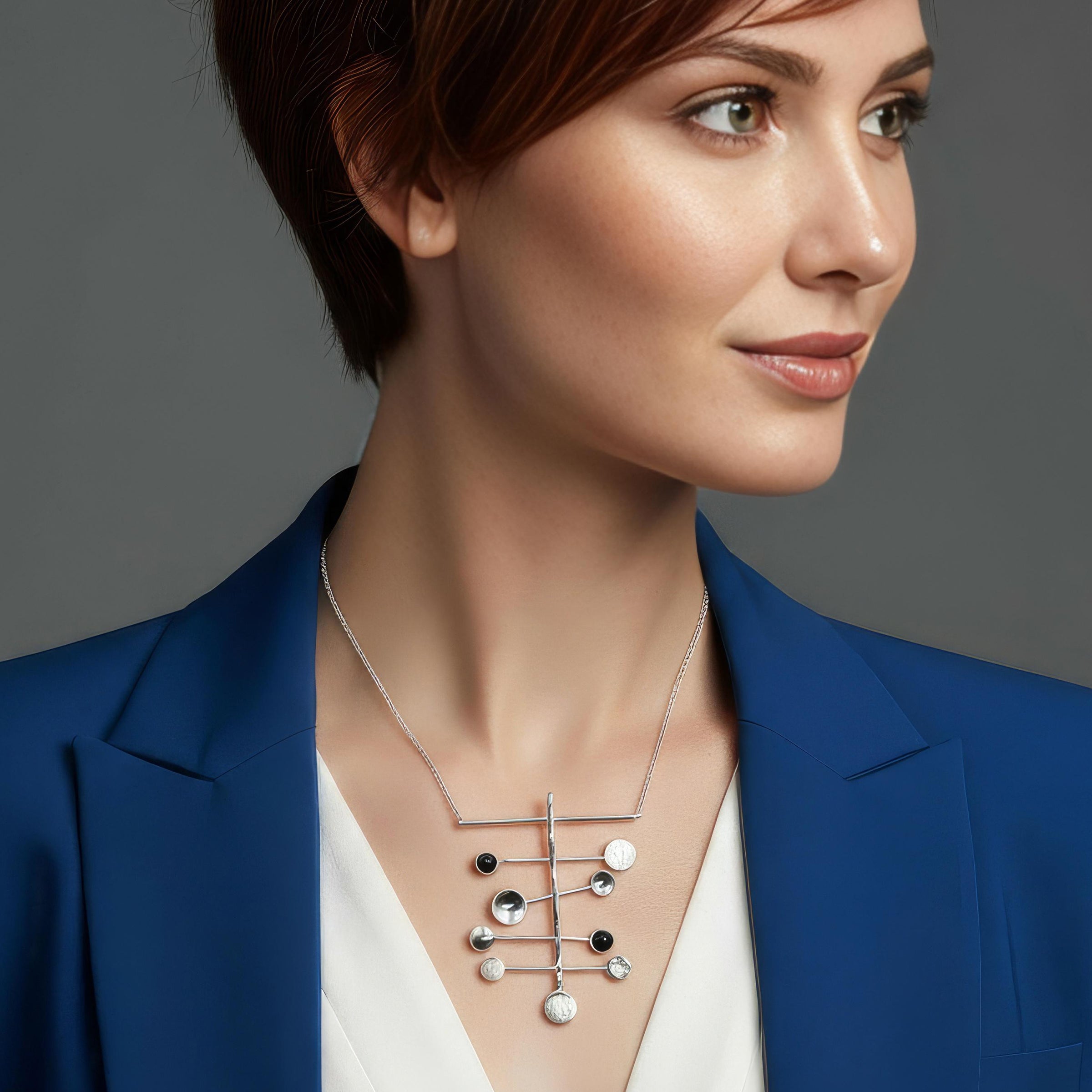 An illustration of how our Constellation necklace looks when worn.