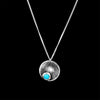 Sterling silver Dewdrop pendant with blue opal stone by Rouaida.