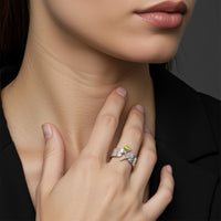 Illustration showing how the Discordant ring looks when worn.