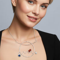 An illustration of how our London necklace looks when worn.