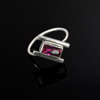 Sterling silver Artemis ring with ruby by Rouaida.