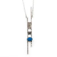 Sterling silver Corinthian necklace with chalcedony stone by Rouaida.
