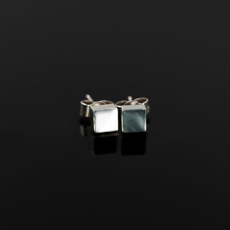 Elemental studs in solid sterling silver by Rouaida.