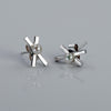 Sterling silver Intersection studs with freshwater pearl by Rouaida.