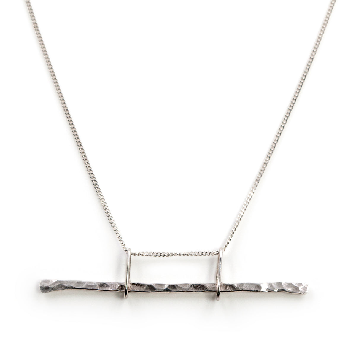 Sterling silver Parallax necklace by Rouaida.