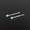Athena earrings in sterling silver with amazonite stones by Rouaida.